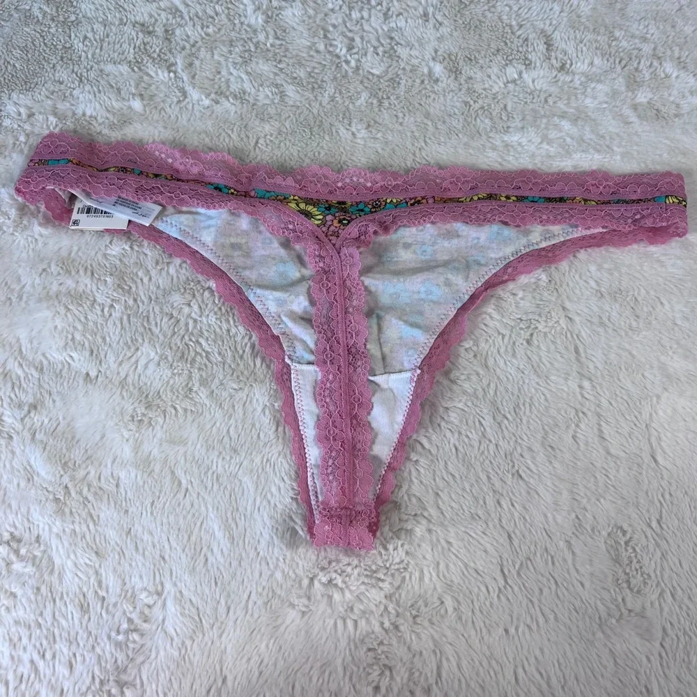 Jenni Intimates XXL Thong Underwear Pink‎ Lace Floral Daisy Garden 100150592 NEW